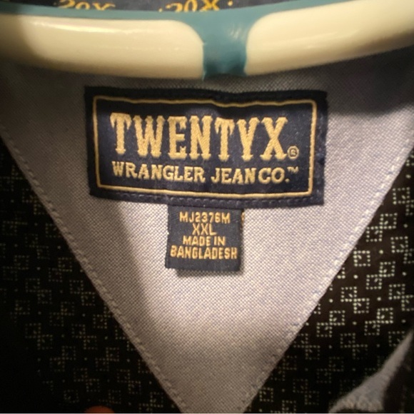 Wrangler Jean Company 20X Mens Button Down Long Sleeve BushPopper Mens Shirt XXL - Picture 8 of 10